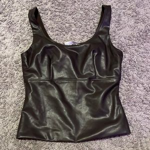 cropped leather tank top